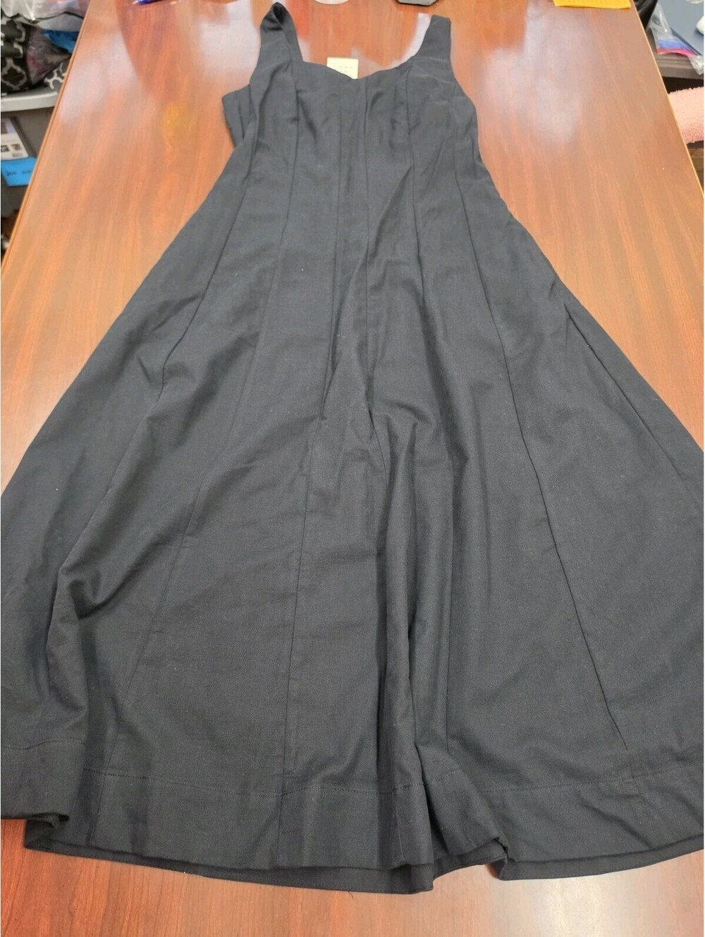 NWT A New Day Black Tank Dress Size 2 Sleeveless Pockets Midi Dress Minimalist
